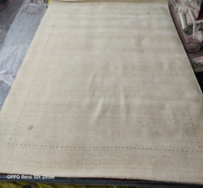 Hand-Knotted Minimalist Cream Rug